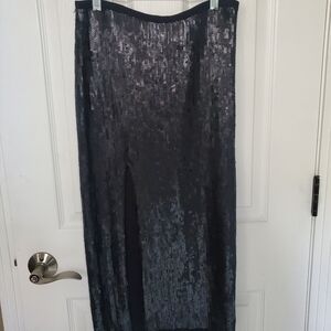 Chan Luu Elegant Black Sequin Skirt